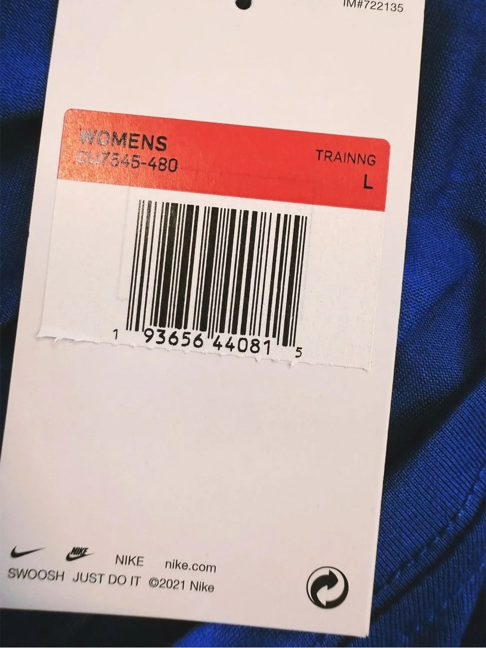 NWT Nike Dri-FIT Long Sleeve Training Top in Blue, Size Large